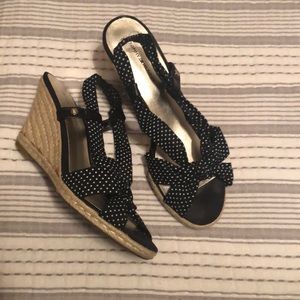 Polka Dot Wedge Sandals